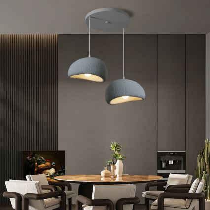 BRILAGI - Lustr na lanku WABI SABI 2xE27/60W/230V šedá