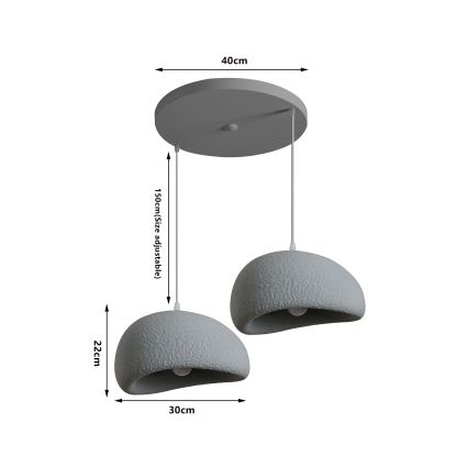 BRILAGI - Lustr na lanku WABI SABI 2xE27/60W/230V šedá