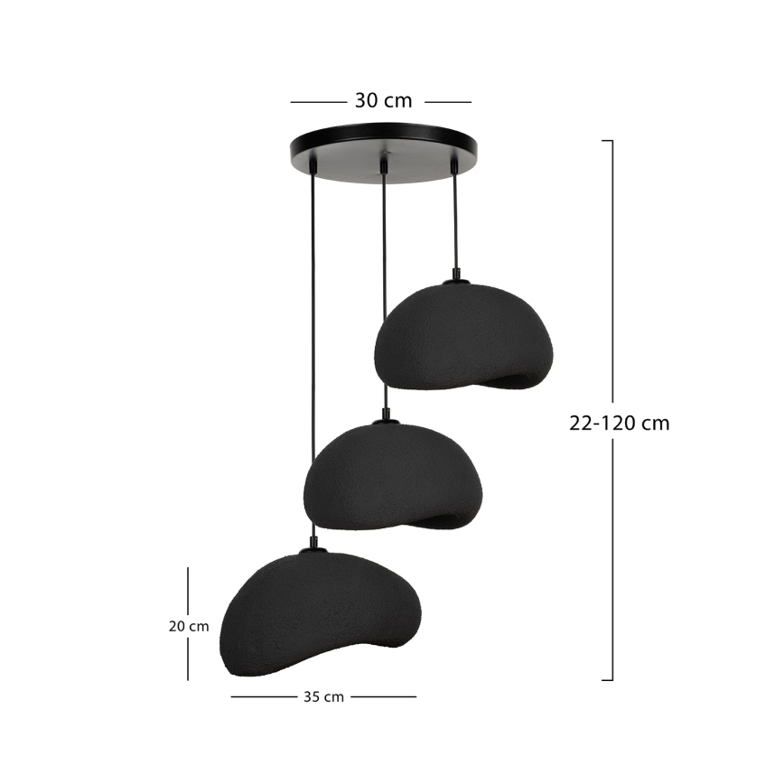 Brilagi - Lustr na lanku WABI SABI 3xE27/40W/230V pr. 60 cm černá