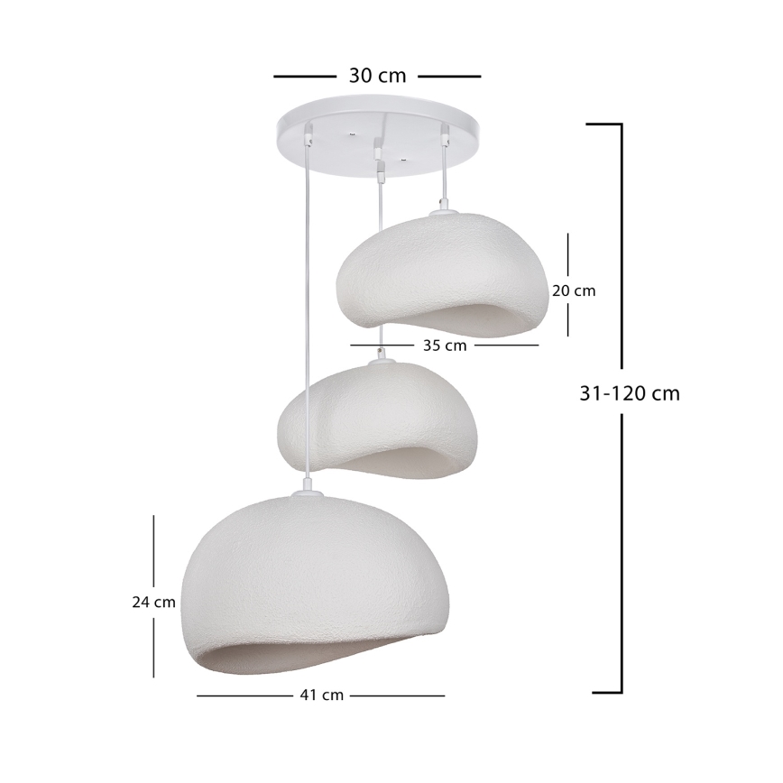 BRILAGI - Lustr na lanku WABI SABI 3xE27/40W/230V pr. 76 cm bílá