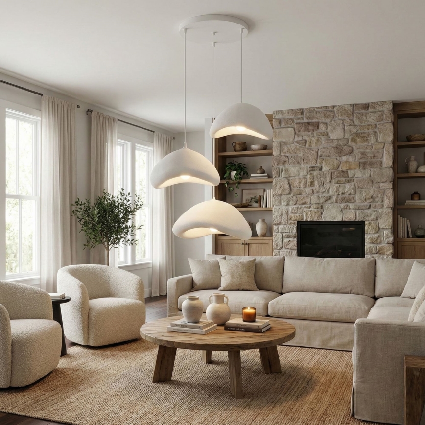 Brilagi - Lustr na lanku WABI SABI 3xE27/40W/230V pr. 82 cm bílá