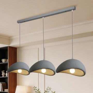 BRILAGI - Lustr na lanku WABI SABI 3xE27/60W/230V šedá