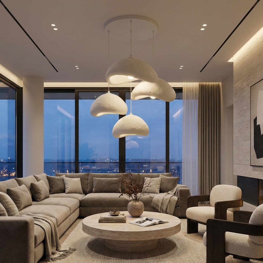 Brilagi - Lustr na lanku WABI SABI 4xE27/40W/230V pr. 90 cm bílá