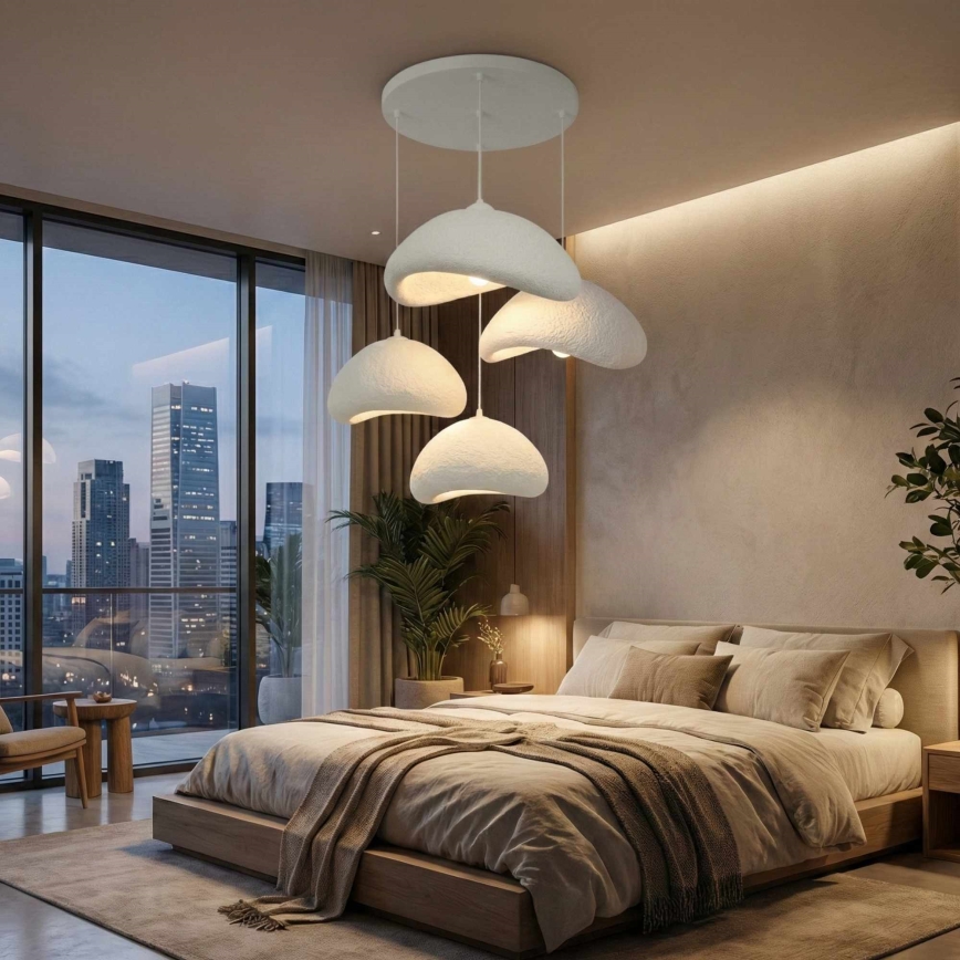 Brilagi - Lustr na lanku WABI SABI 4xE27/40W/230V pr. 90 cm bílá