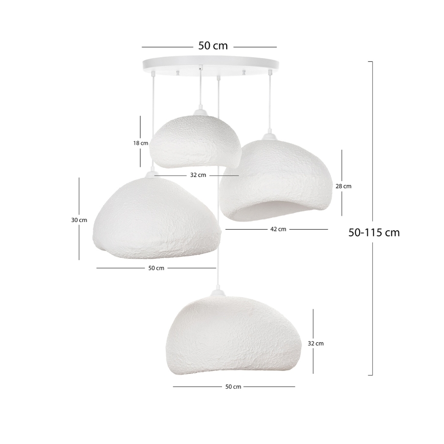 Brilagi - Lustr na lanku WABI SABI 4xE27/40W/230V pr. 95 cm bílá