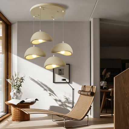 BRILAGI - Lustr na lanku WABI SABI 4xE27/60W/230V béžová