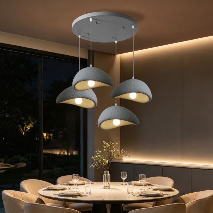 BRILAGI - Lustr na lanku WABI SABI 4xE27/60W/230V šedá