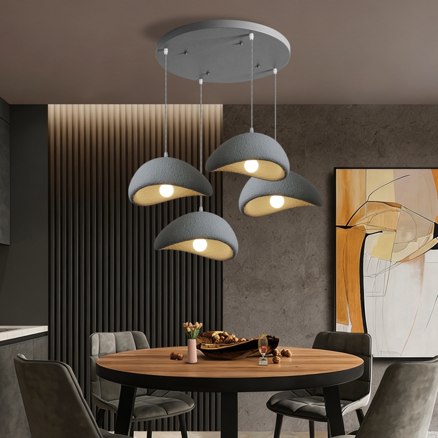 BRILAGI - Lustr na lanku WABI SABI 4xE27/60W/230V šedá