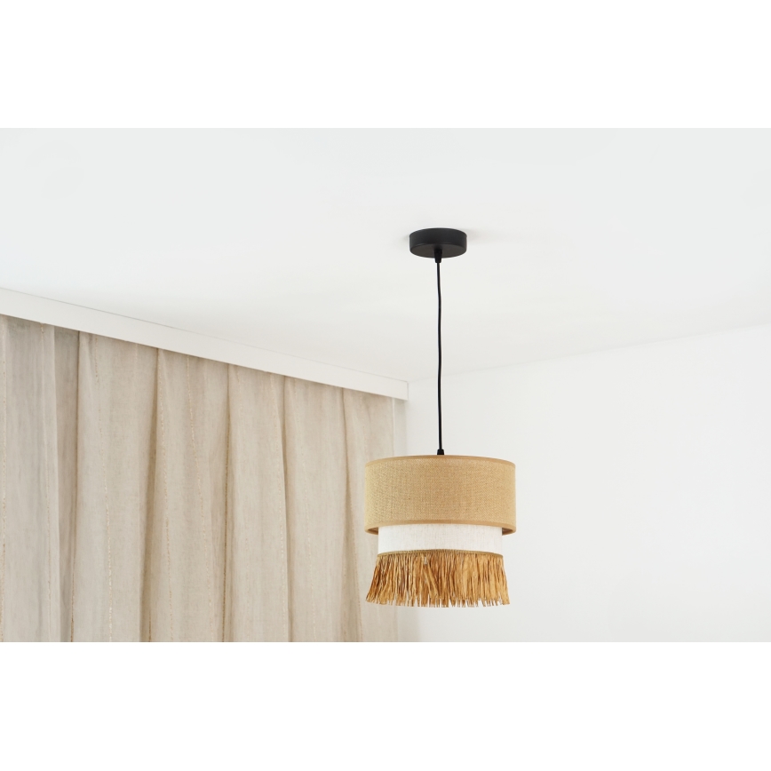 Brilagi - Lustr na lanku WINNETOU BOHO 1xE27/15W/230V pr. 25 cm hnědá/krémová