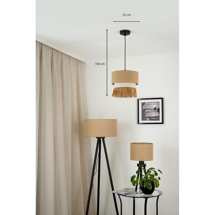 Brilagi - Lustr na lanku WINNETOU BOHO 1xE27/15W/230V pr. 25 cm hnědá/krémová