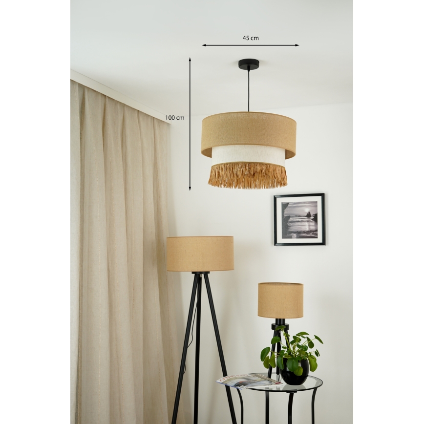 Brilagi - Lustr na lanku WINNETOU BOHO 1xE27/15W/230V pr. 45 cm hnědá/krémová