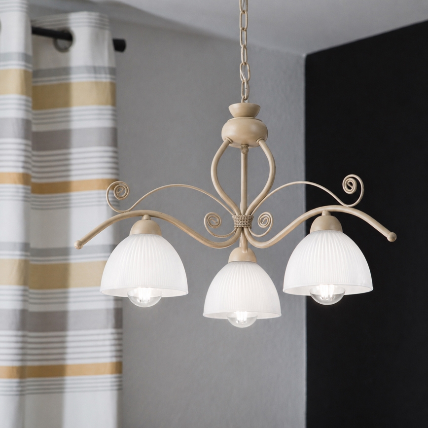 Brilagi - Lustr na řetězu ANTICO MODERN 3xE27/60W/230V béžová