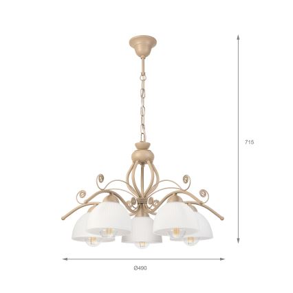Brilagi - Lustr na řetězu ANTICO MODERN 5xE27/60W/230V béžová