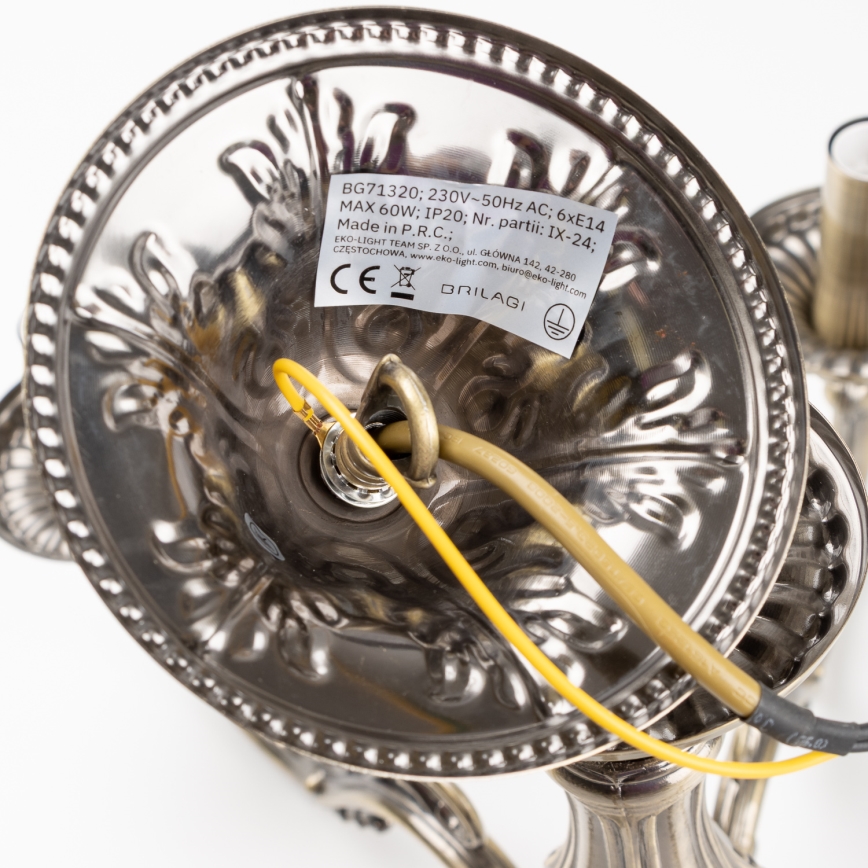Brilagi - Lustr na řetězu CLASSIC 6xE14/60W/230V mosaz