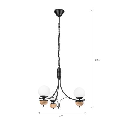 Brilagi - Lustr na řetězu COTTAGE 3xG9/40W/230V buk/bílá