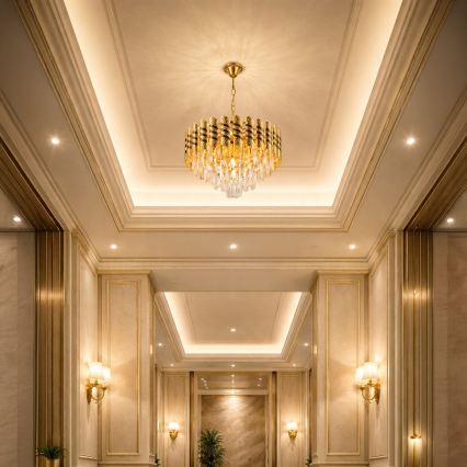 Brilagi - Lustr na řetězu CRISTAL 5xE14/40W/230V pr. 38 cm