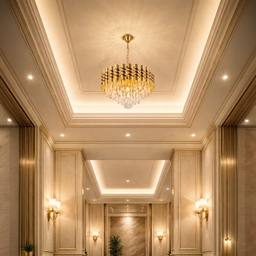 Brilagi - Lustr na řetězu CRISTAL 5xE14/40W/230V pr. 38 cm