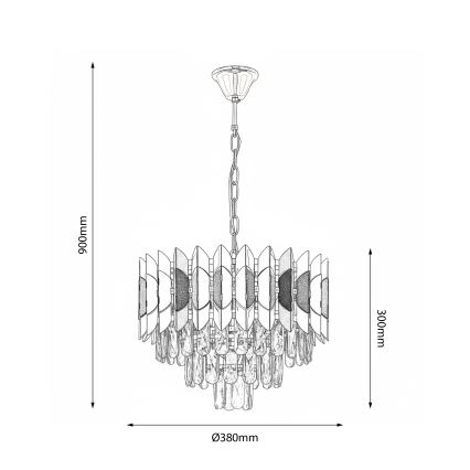 Brilagi - Lustr na řetězu CRISTAL 5xE14/40W/230V pr. 38 cm