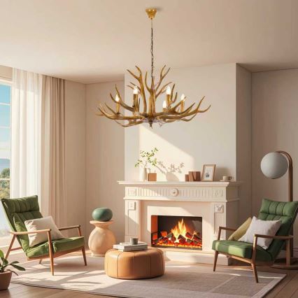 Brilagi - Lustr na řetězu DEER 6xE14/10W/230V pr. 102 cm paroží