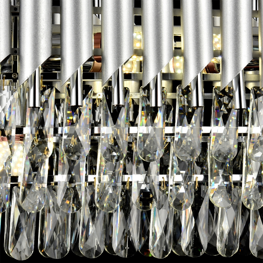 Brilagi - Lustr na řetězu ECLIPSE 10xE14/10W/230V 78x28 cm stříbrná