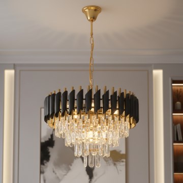 Brilagi - Lustr na řetězu ECLIPSE 7xE14/10W/230V pr. 48 cm černá/zlatá