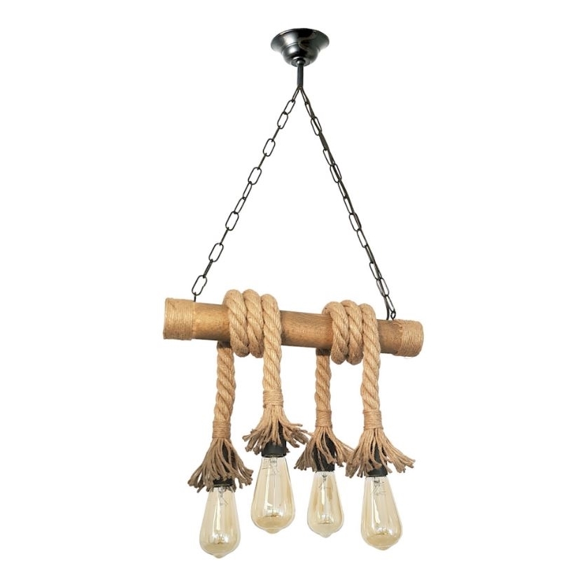 Brilagi - Lustr na řetězu KOS 4xE27/60W/230V buk