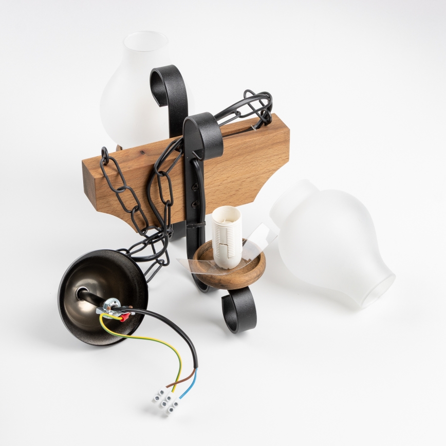 Brilagi - Lustr na řetězu QUEEN 2xE14/40W/230V buk