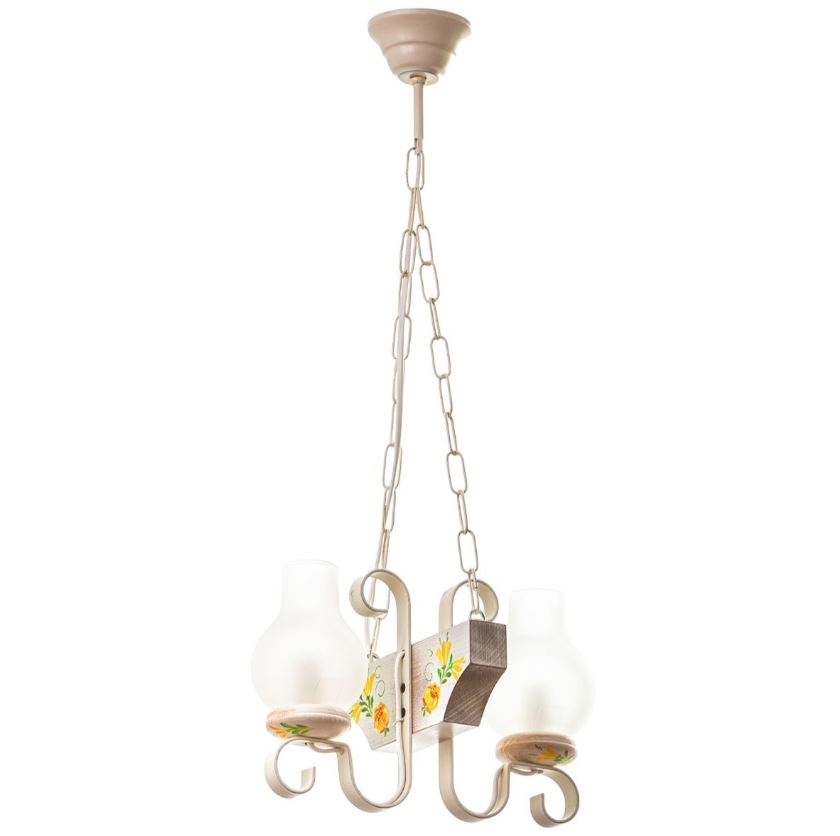 Brilagi - Lustr na řetězu QUEEN 2xE14/40W/230V buk/krémová