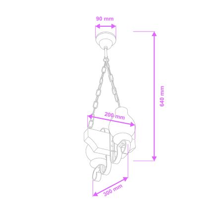 Brilagi - Lustr na řetězu QUEEN 2xE14/40W/230V buk/krémová