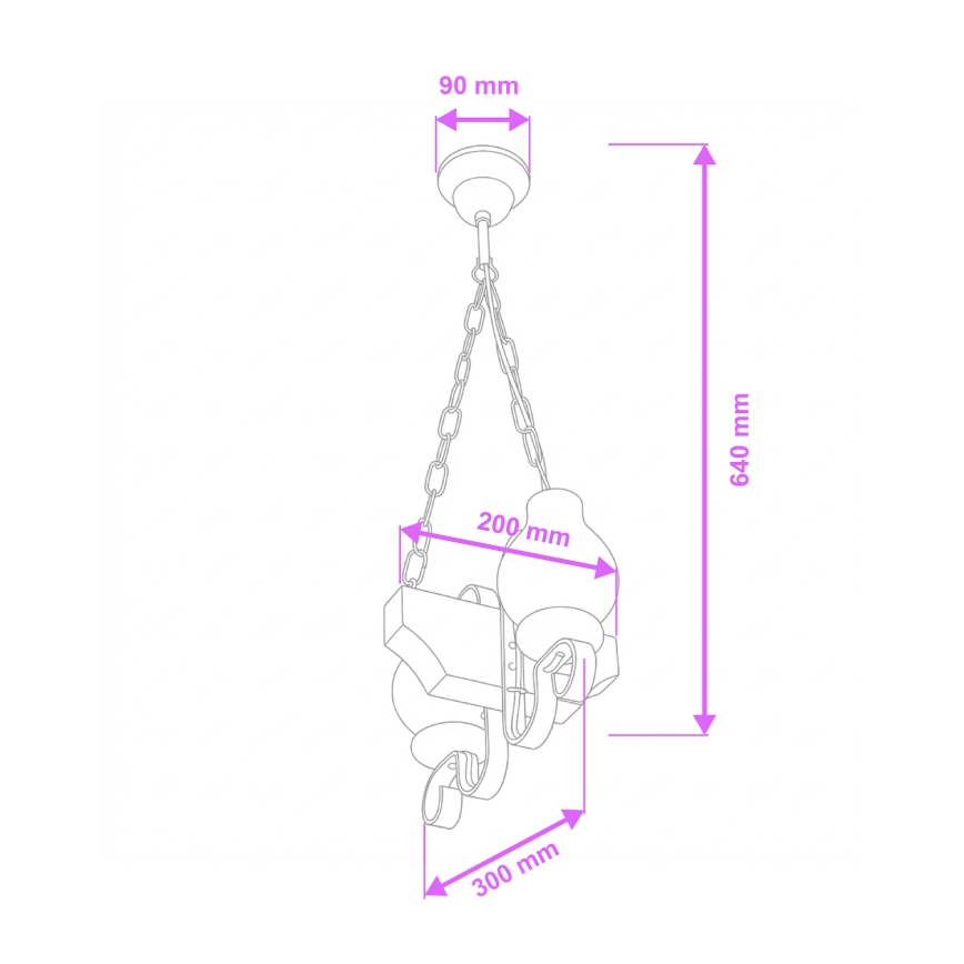 Brilagi - Lustr na řetězu QUEEN 2xE14/40W/230V buk/wenge