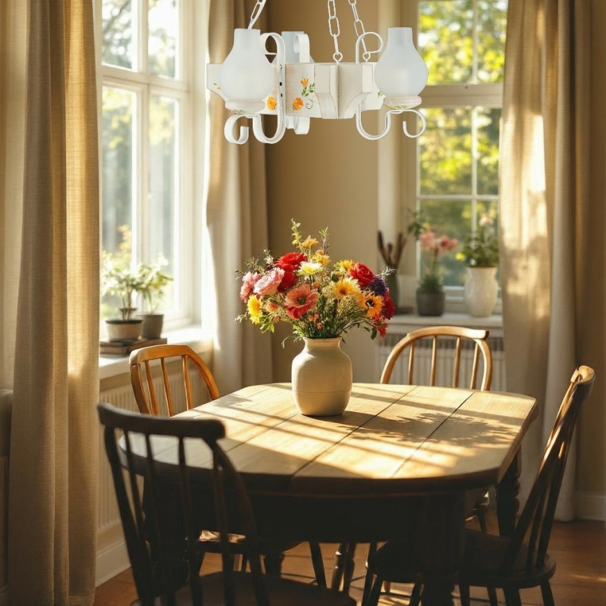 Brilagi - Lustr na řetězu QUEEN 3xE14/40W/230V buk/krémová