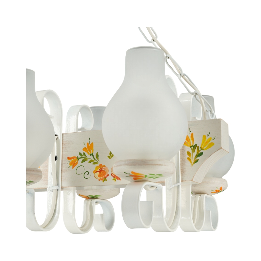 Brilagi - Lustr na řetězu QUEEN 3xE14/40W/230V buk/krémová