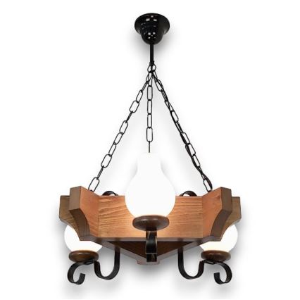 Brilagi - Lustr na řetězu QUEEN 3xE14/40W/230V buk/ořech