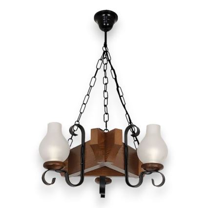 Brilagi - Lustr na řetězu QUEEN 3xE14/40W/230V buk/ořech