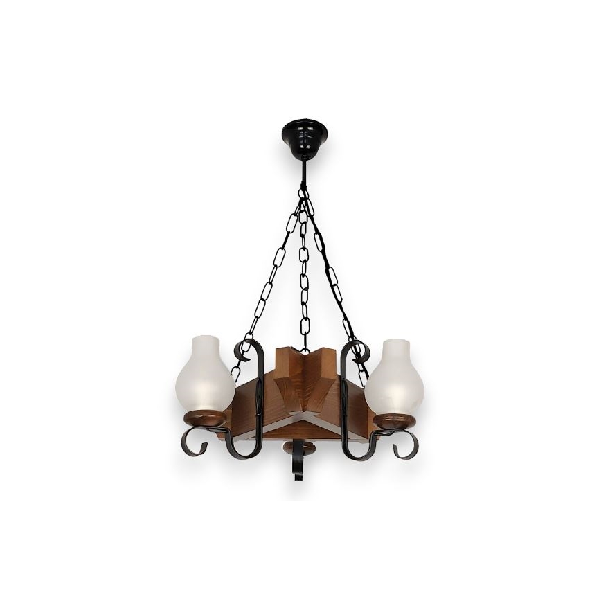 Brilagi - Lustr na řetězu QUEEN 3xE14/40W/230V buk/ořech