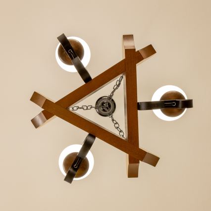 Brilagi - Lustr na řetězu QUEEN 3xE14/40W/230V buk/ořech