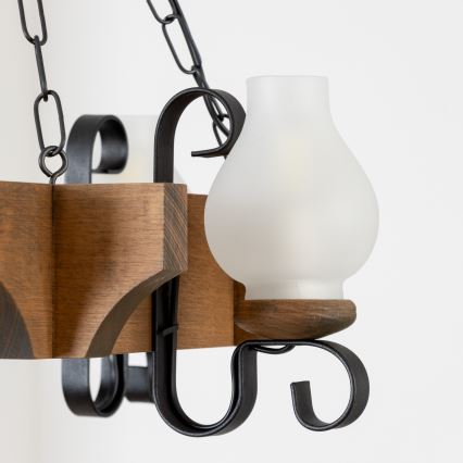 Brilagi - Lustr na řetězu QUEEN 4xE14/40W/230V buk