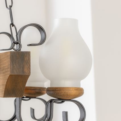 Brilagi - Lustr na řetězu QUEEN 4xE14/40W/230V buk