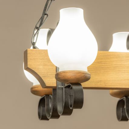 Brilagi - Lustr na řetězu QUEEN 4xE14/40W/230V buk