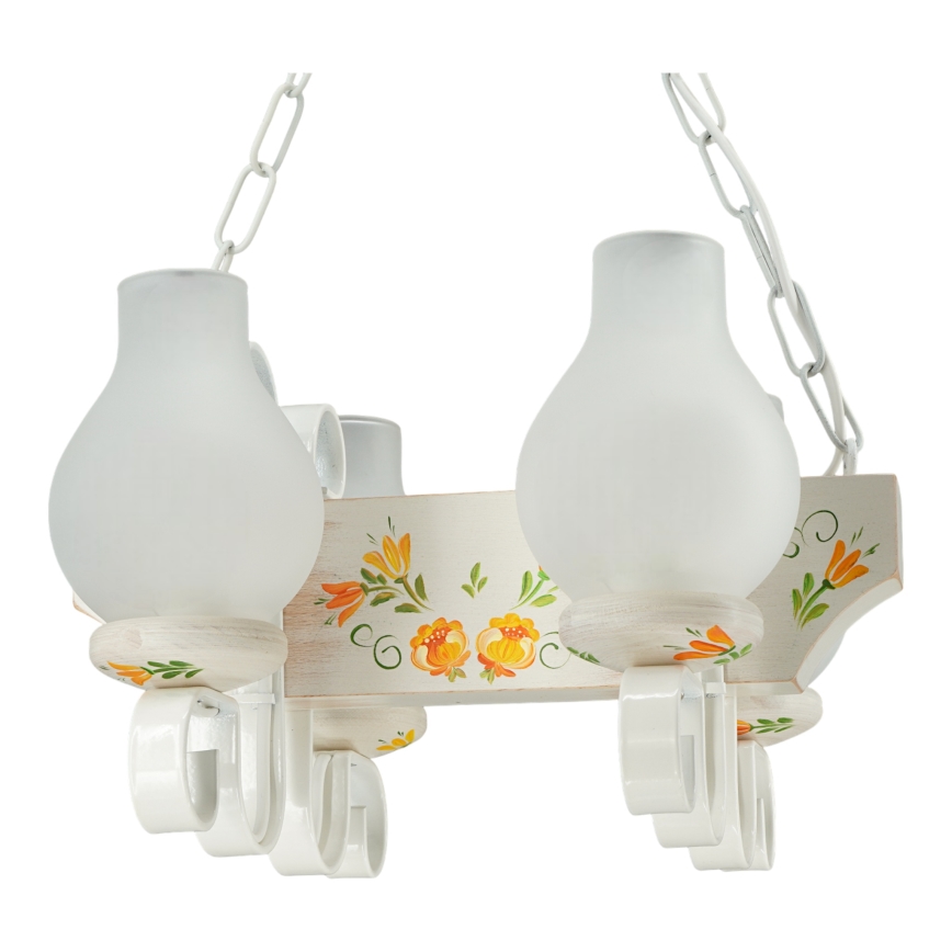 Brilagi - Lustr na řetězu QUEEN 4xE14/40W/230V buk/krémová