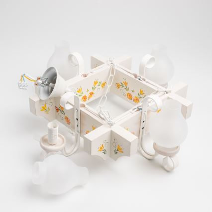 Brilagi - Lustr na řetězu QUEEN 4xE14/40W/230V buk/krémová