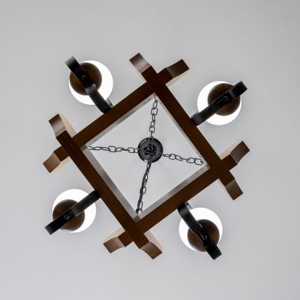 Brilagi - Lustr na řetězu QUEEN 4xE14/40W/230V buk/ořech