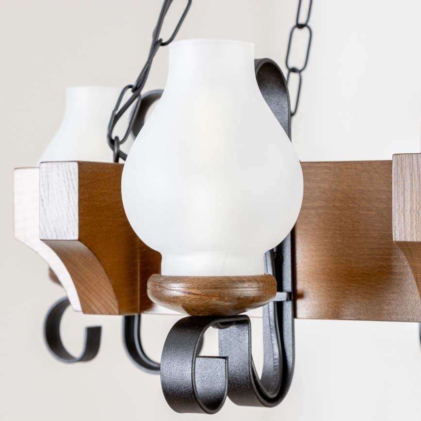 Brilagi - Lustr na řetězu QUEEN 4xE14/40W/230V buk/ořech