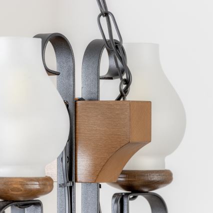 Brilagi - Lustr na řetězu QUEEN 4xE14/40W/230V buk/ořech