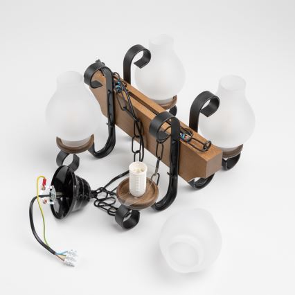 Brilagi - Lustr na řetězu QUEEN 4xE14/40W/230V buk/ořech