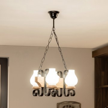 Brilagi - Lustr na řetězu QUEEN 4xE14/40W/230V dub