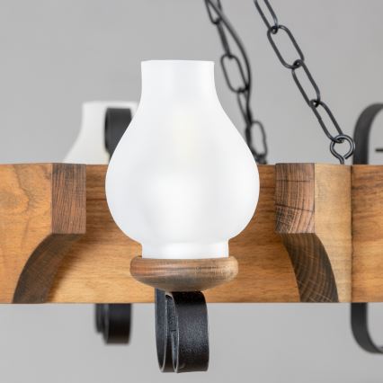 Brilagi - Lustr na řetězu QUEEN 6xE14/40W/230V buk