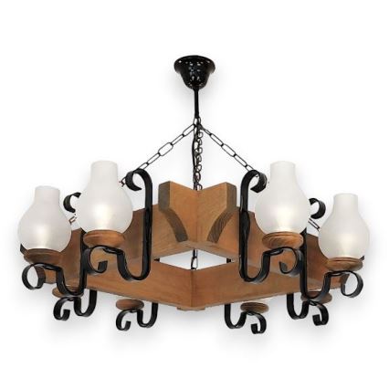 Brilagi - Lustr na řetězu QUEEN 8xE14/40W/230V buk