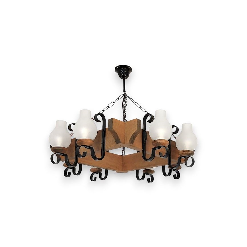 Brilagi - Lustr na řetězu QUEEN 8xE14/40W/230V buk