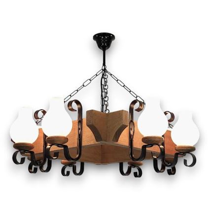 Brilagi - Lustr na řetězu QUEEN 8xE14/40W/230V buk